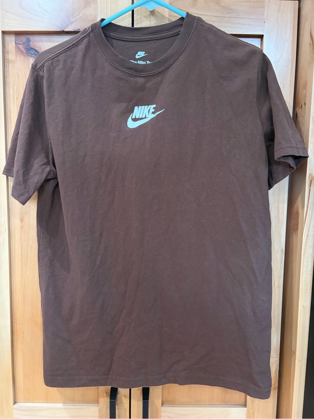 Nike chocolate Brown Logo crewneck T-Shirt extra large XL
